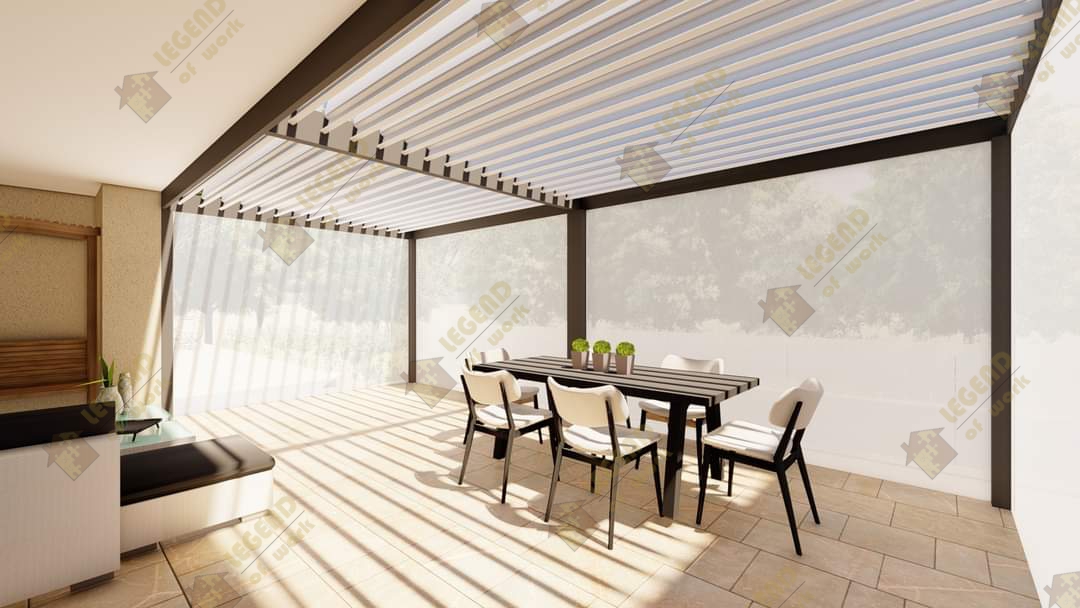 Pergola bioclimatique - réalisation LEGEND OF WORK Casablanca