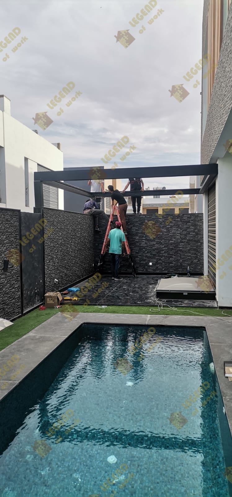 Pergola bioclimatique - réalisation LEGEND OF WORK Casablanca